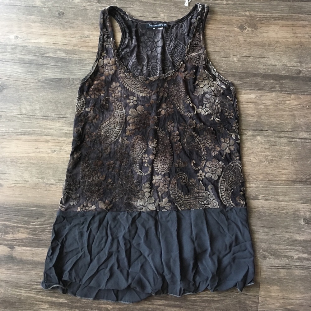 Burn out velvet tank top